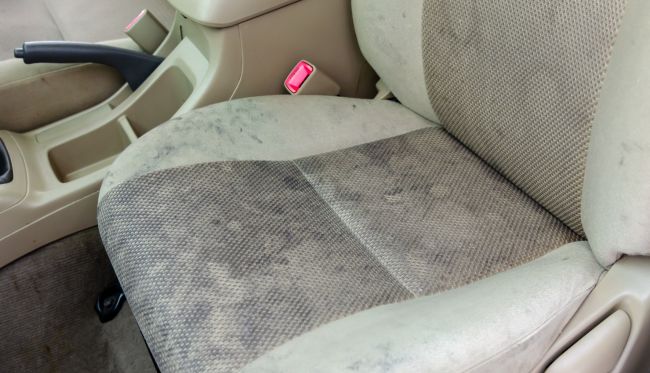 how to clean stained car seats at home